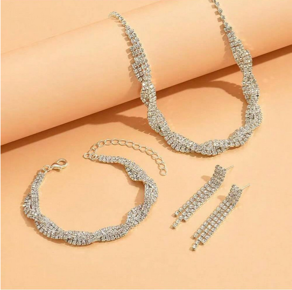 Ensemble de bijoux élégants en cristal brillant
