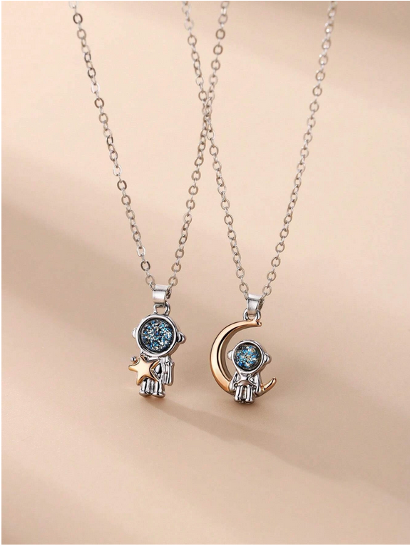 Ensemble de Colliers Couple Astronaute