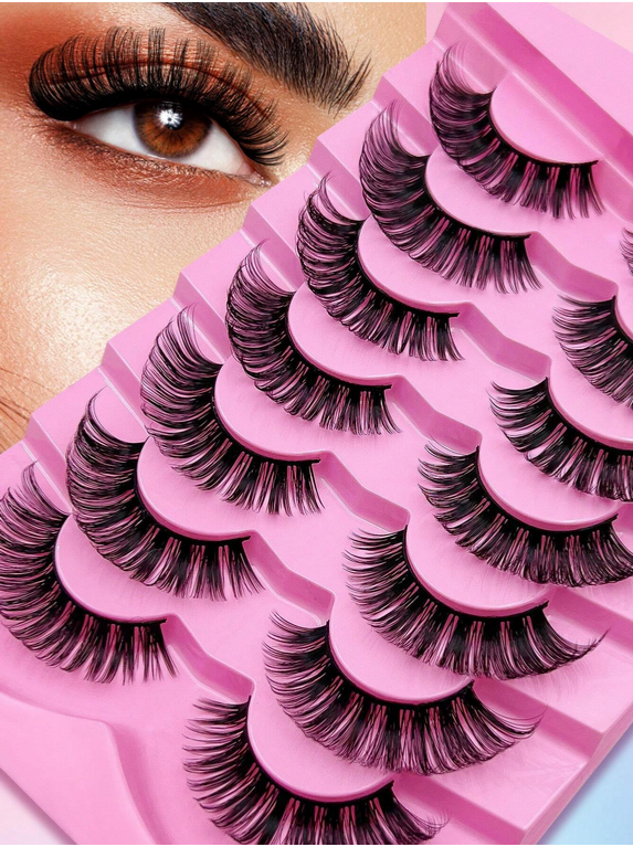 7 Paires de Faux Cils Œil de Chat Visons 3D – Curl Ailé