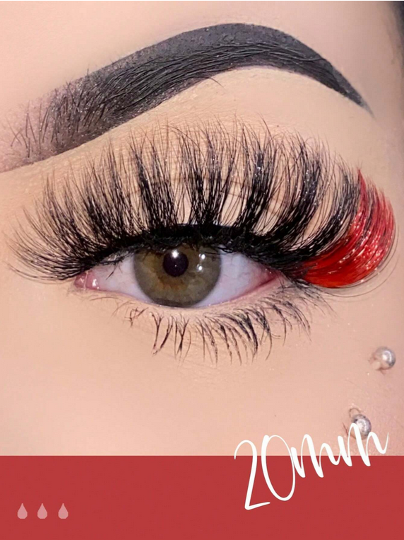 Faux Cils Rouges Complets