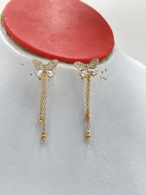 boucles d'oreilles papillon en strass