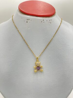 Collier pendentif cœur ours