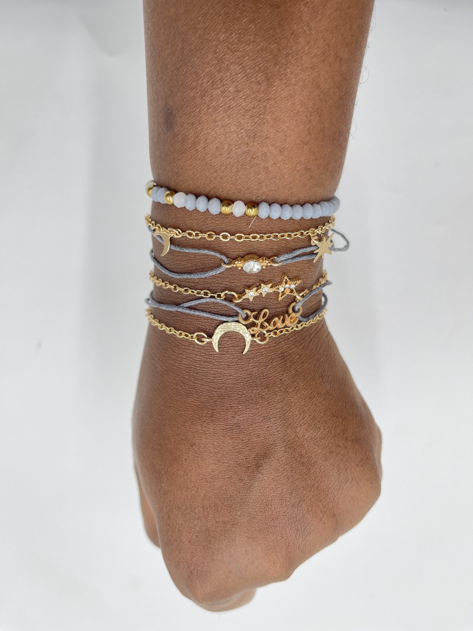 Ensemble De 7 Bracelets Dorés Ajustables - Style Vintage, Alliage Plaqué Or, Sans Nickel