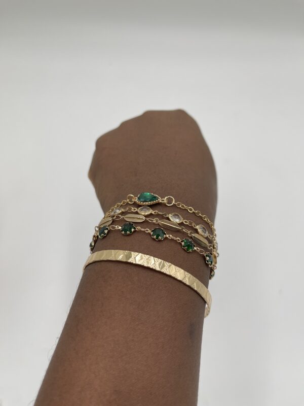 Ensemble de 5 bracelets cœur et rond en strass