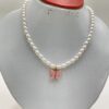 Collier papillon perlé