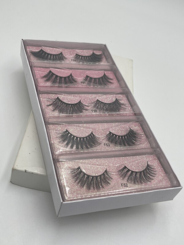 10 Paires de Faux Cils 3D en Vison