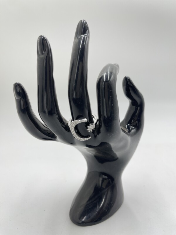 Bague à Décor de Lune et d'Étoile en Strass