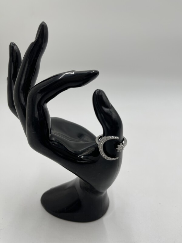 Bague à Décor de Lune et d'Étoile en Strass