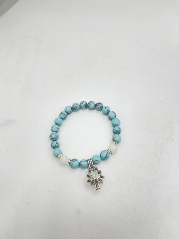 Bracelet Lotus Fluorescent – Bleu Turquoise Pour Homme
