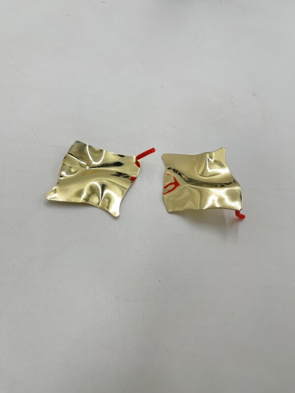 IMG_9370 Boucles d'Oreilles Géométriques Asymétriques à Surface Miroir