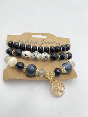 Bracelet de Perles à Breloque Ronde