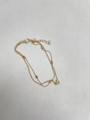 Bracelet de cheville cœur doré