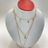 Collier lune et étoile en strass jaune