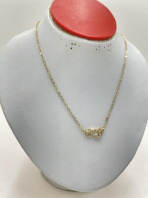 Collier minimaliste en acier titane et zircons