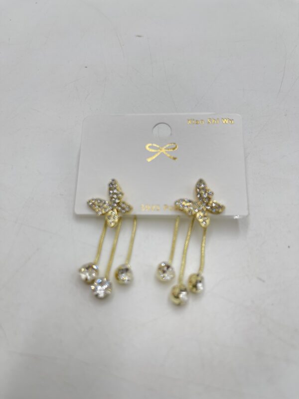 boucles d'oreilles papillon en strass