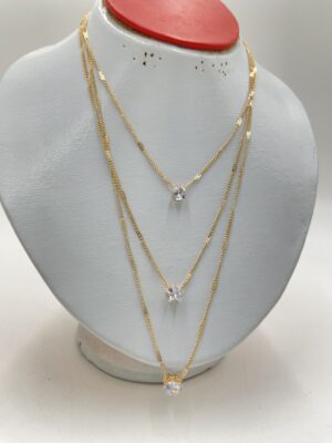 Collier pentagramme multicouche cœur