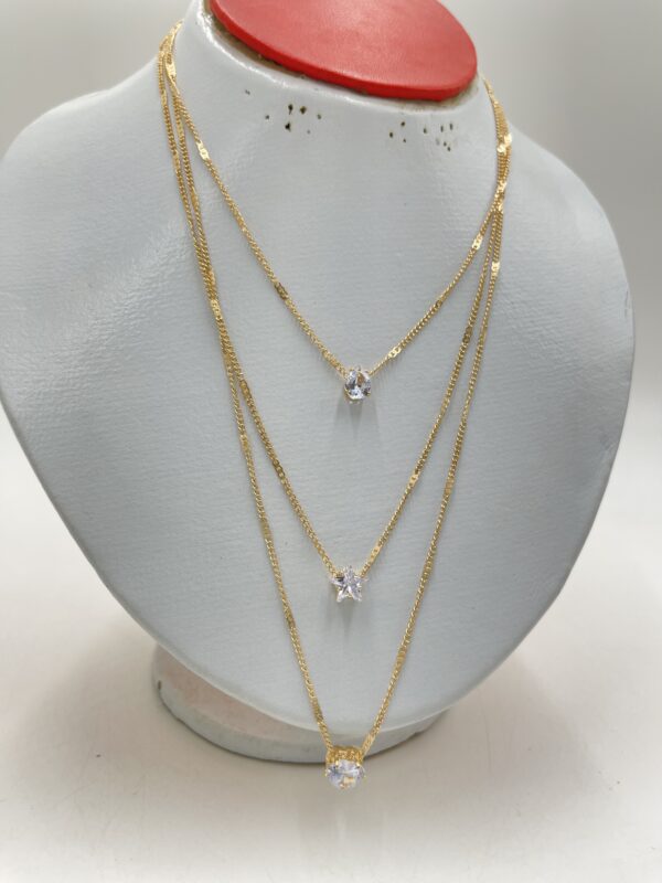 Collier pentagramme multicouche cœur