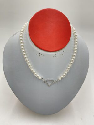 Collier cœur et perles