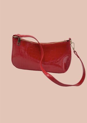 Sac Bandoulière Crocodile Rouge