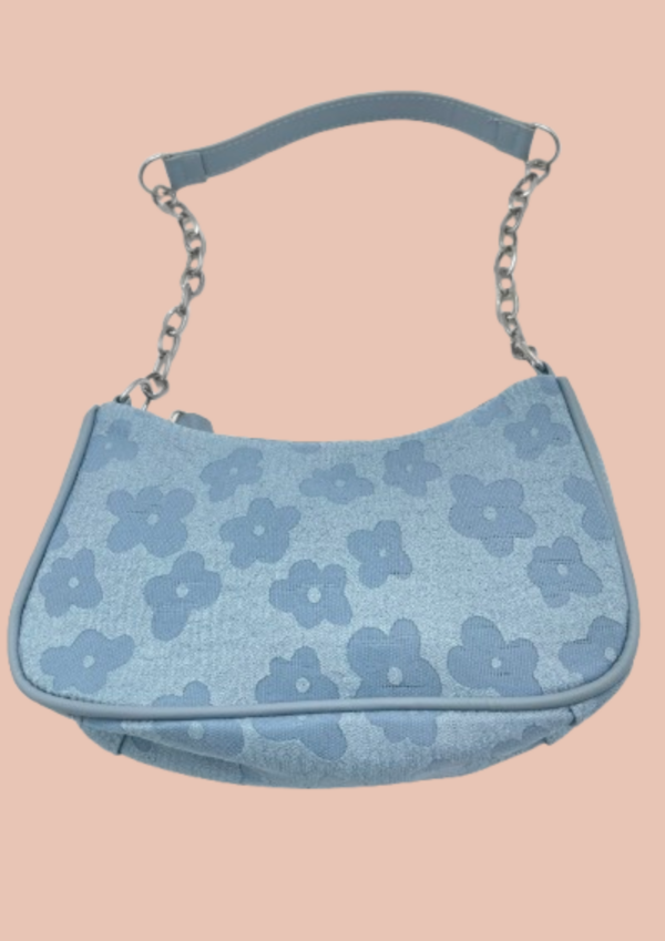 Sac Hobo à Chaîne Floral Bleu