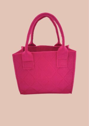 Mini Sac Carré Matelassé Rose Fluo