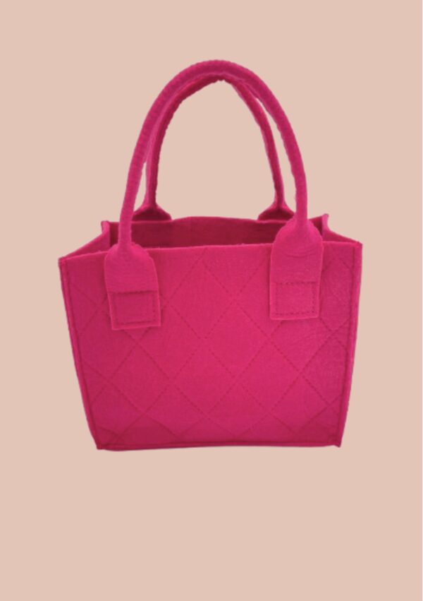 Mini Sac Carré Matelassé Rose Fluo