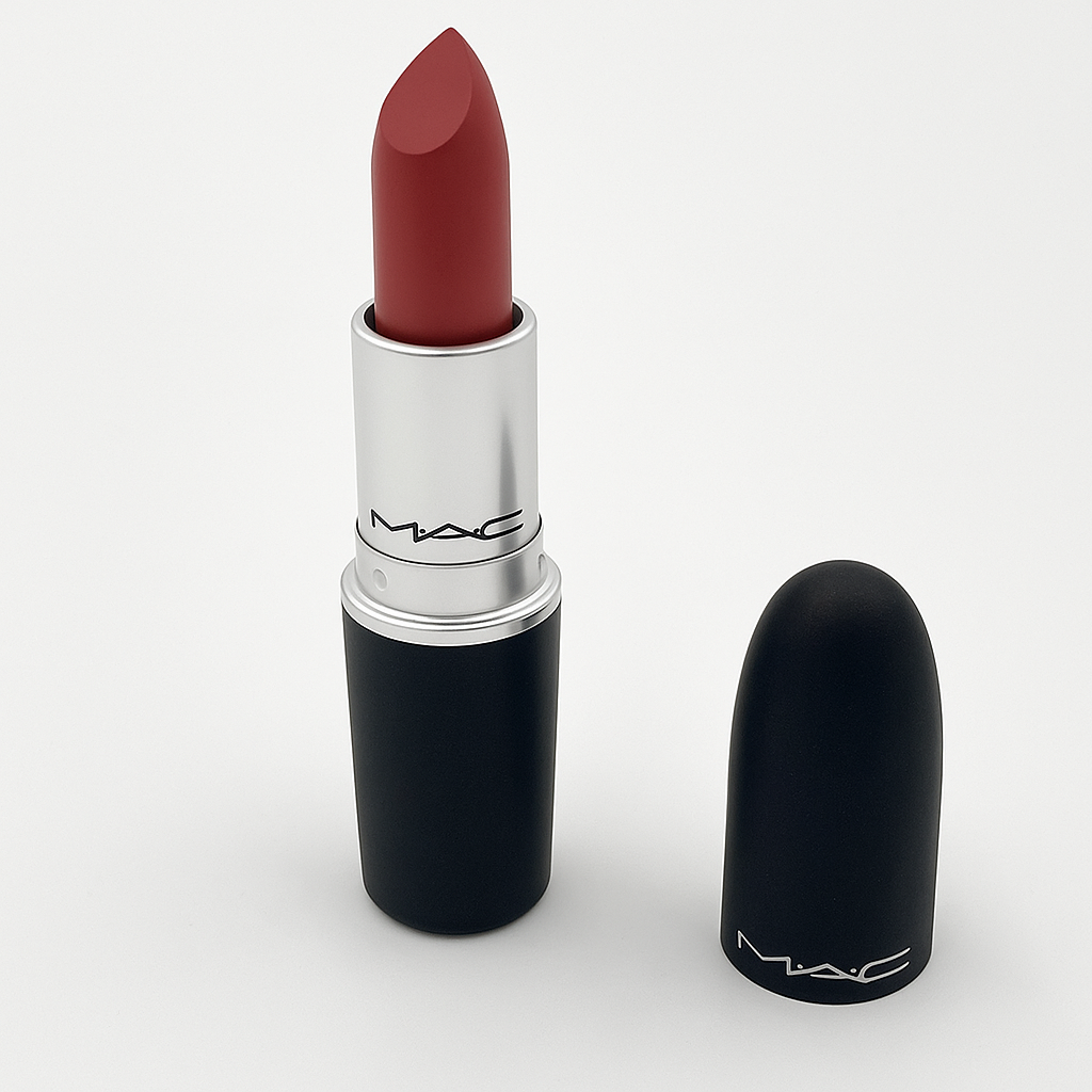 Rouge à lèvres MAC sur fond blanc
