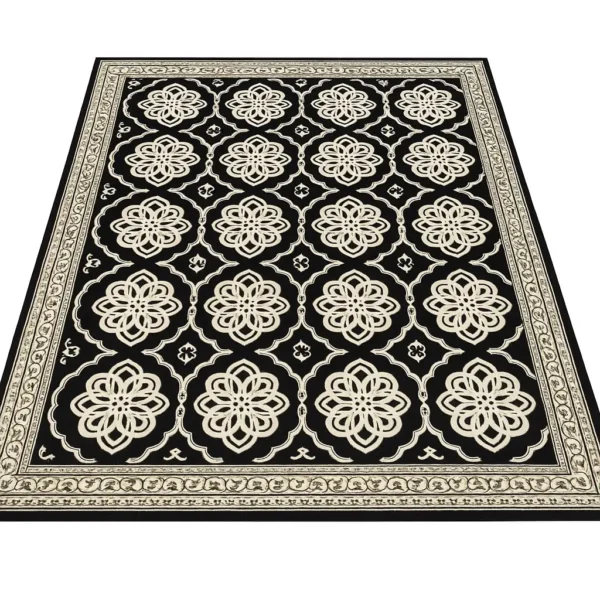 Tapis Oriental Noir & Beige