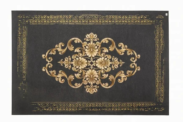 Tapis Luxe Baroque Noir & Or