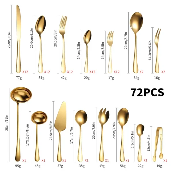 Service de Couverts Luxe 72 Pièces