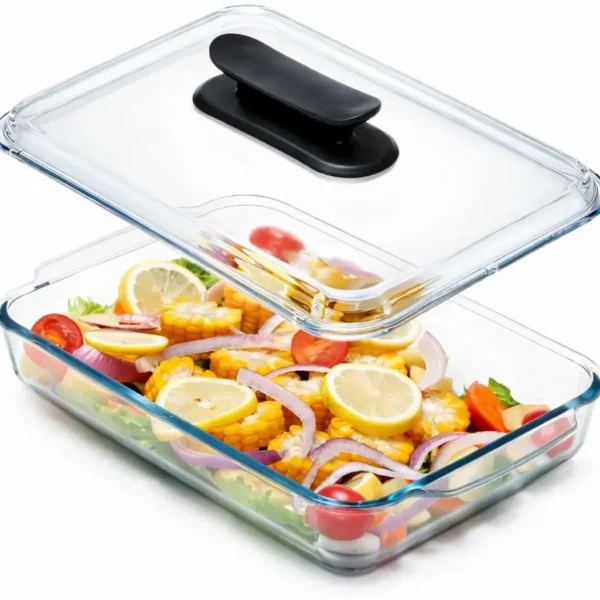 Plat en Verre Rectangulaire avec Couvercle – Conservation & Cuisson Plat en Verre Rectangulaire avec Couvercle – Conservation & Cuisson