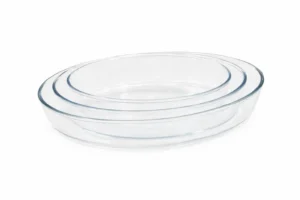 Lot de Plats en Verre Ovales – 3 Tailles
