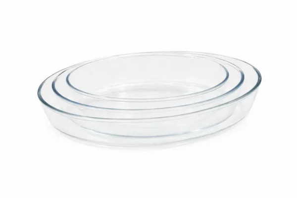 Lot de Plats en Verre Ovales – 3 Tailles Lot de Plats en Verre Ovales – 3 Tailles
