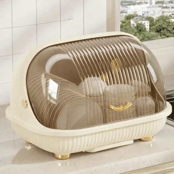 Égouttoir à Vaisselle avec Couvercle Transparent – Design Moderne