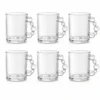 Lot de 6 Tasses en Verre avec Anse Design