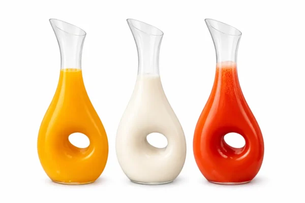 carafe en verre au design sculptural