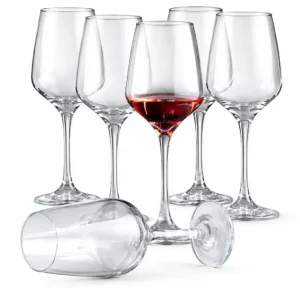 Lot de 6 Verres à Vin en Verre Transparent