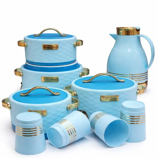 Ensemble Isotherme Luxe Bleu Ciel & Doré