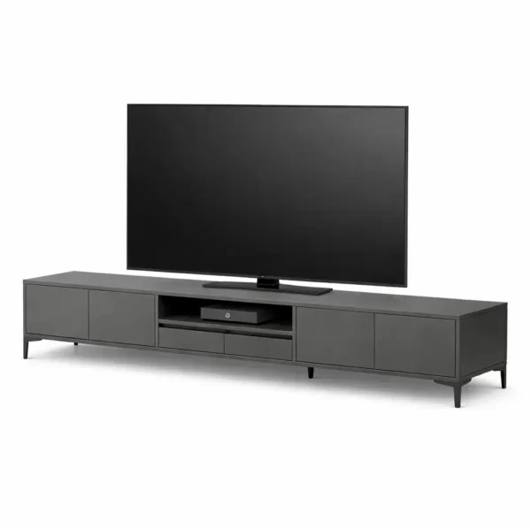 Meuble TV Moderne XXL 200cm – Gris Élégant Meuble TV Moderne XXL 200cm – Gris Élégant