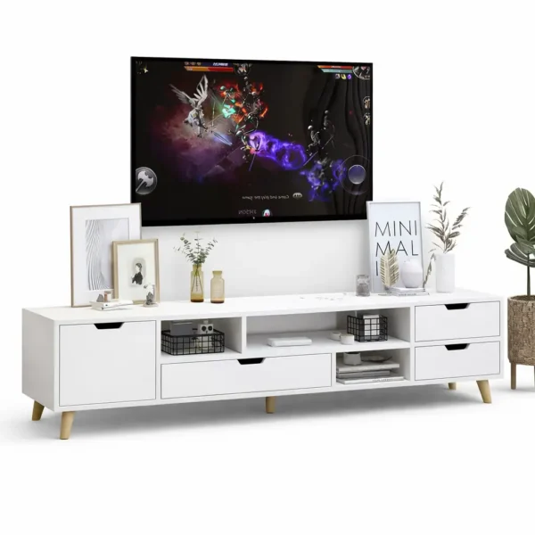 Meuble TV Scandinave Blanc Minimaliste