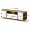 Meuble TV Bois & Blanc – Style Scandinave Élégant Meuble TV Bois & Blanc – Style Scandinave Élégant