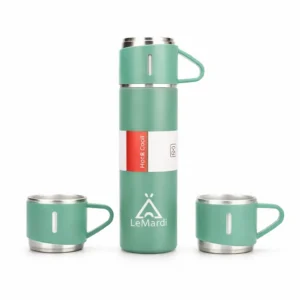 Thermos vert menthe 500ML + 2 Gobelets Assortis (3PCS)