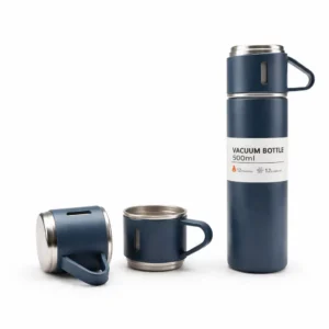 Thermos Bleu Marine 500ML + 2 Gobelets Assortis (3PCS)