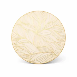 Lot de 6 Assiettes Plates Design Doré Élégant