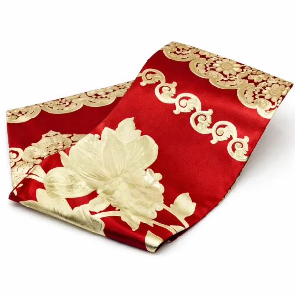 Nappe de Table 1M83 – Rouge & Or Prestige Nappe de Table 1M83 – Rouge & Or Prestige