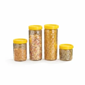 Set de Bocaux de Rangement en Verre – 4 Pièces