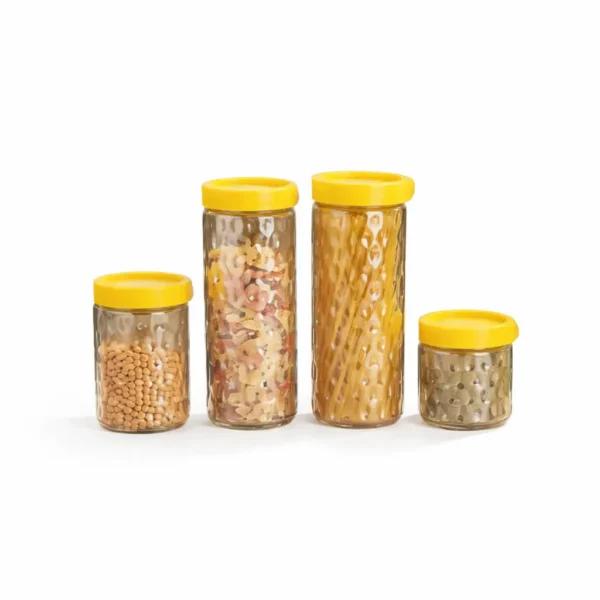 Set de Bocaux de Rangement en Verre – 4 Pièces