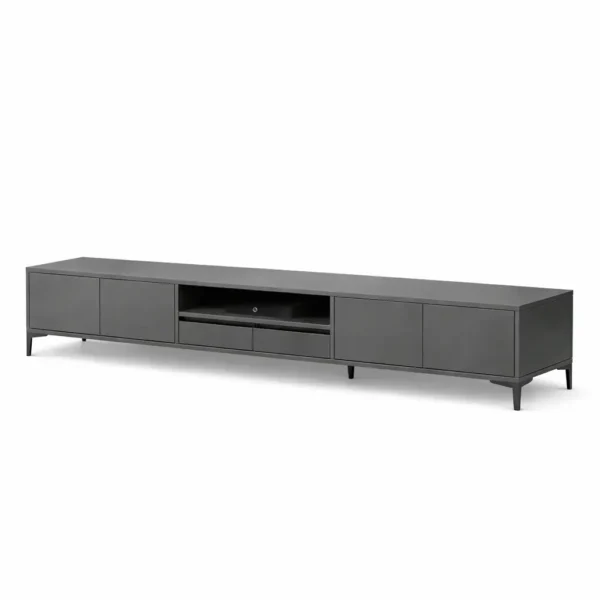 Meuble TV Moderne XXL 200cm – Gris Élégant Meuble TV Moderne XXL 200cm – Gris Élégant