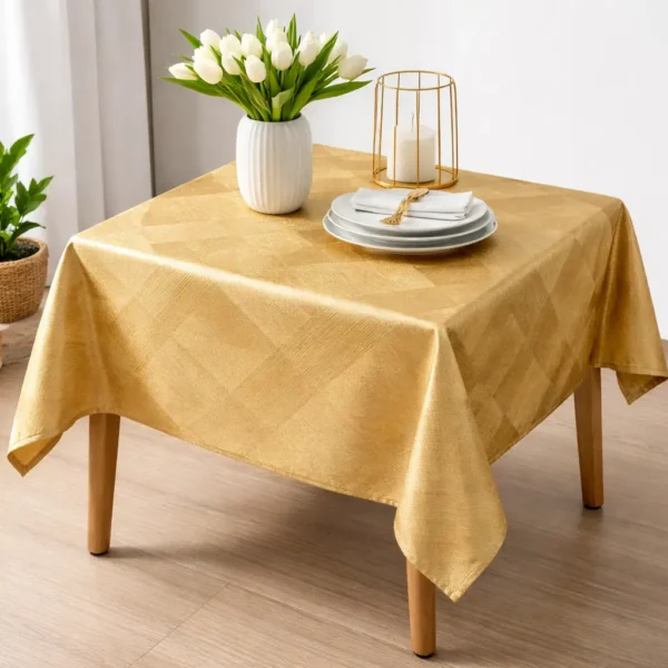Nappe de Table 1M83 – Motif Doré Élégant Nappe de Table 1M83 – Motif Doré Élégant