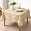 Nappe de Table 1M83 – Beige Doré Motif Plume